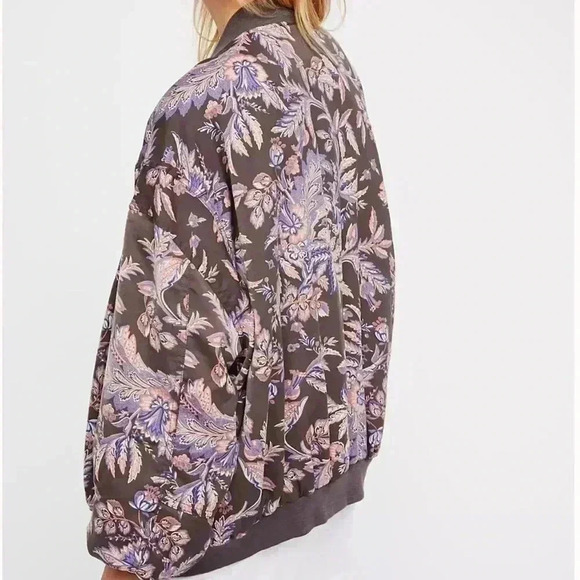 New Free People Bomber Jacket Coat Sz L - Picture 2 of 12